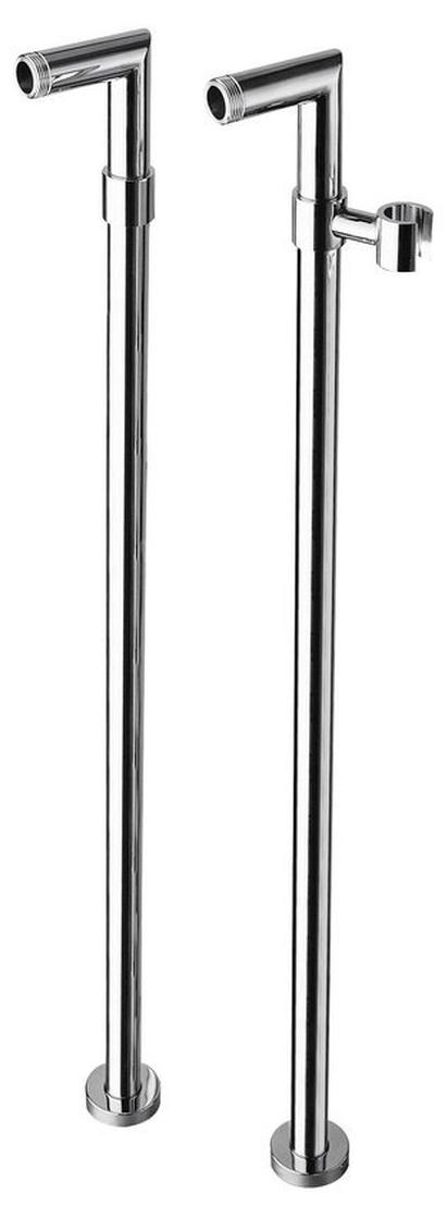 Bodenanschluss für freistehende Wannenarmaturen, 1 Paar, Chrom