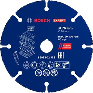 Bosch Trennscheibe Expert Multi Material Carbide, Bohrung 10mm, für Holz, Kunststoff und Gips, ultra dünn, 76 x 1 mm
