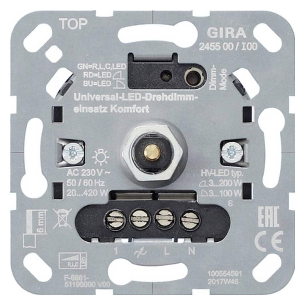 Gira Universal LED Drehdimmer 245500 Einsatz Komfort (245500)