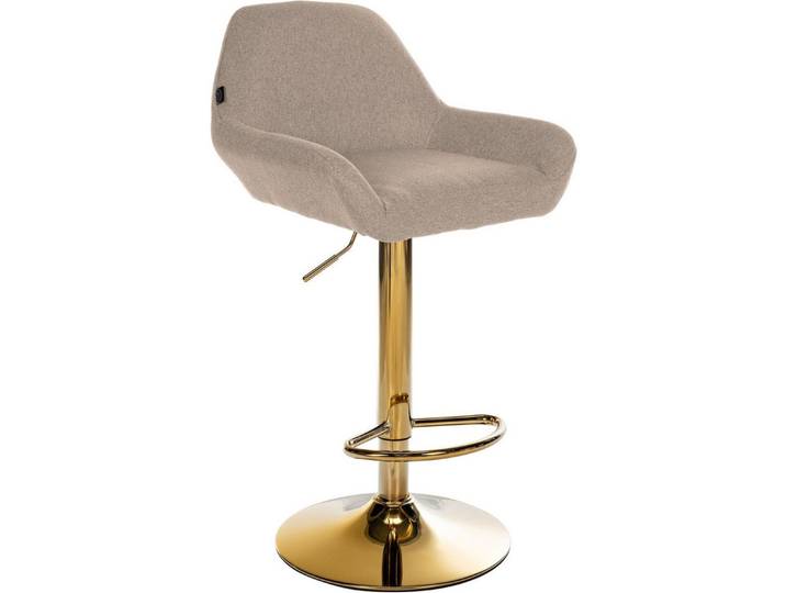 CLP Barhocker Braga (1 St), Stoffbezug, Gold-Optik, höhenverstellbar