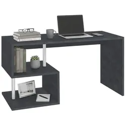 Dmora Schreibtisch Dmorisc, linearer PC-Schreibtisch, Mehrzweck-Bürotisch, 100 % Made in Italy, 140 x 60 x 78 cm, Schiefer