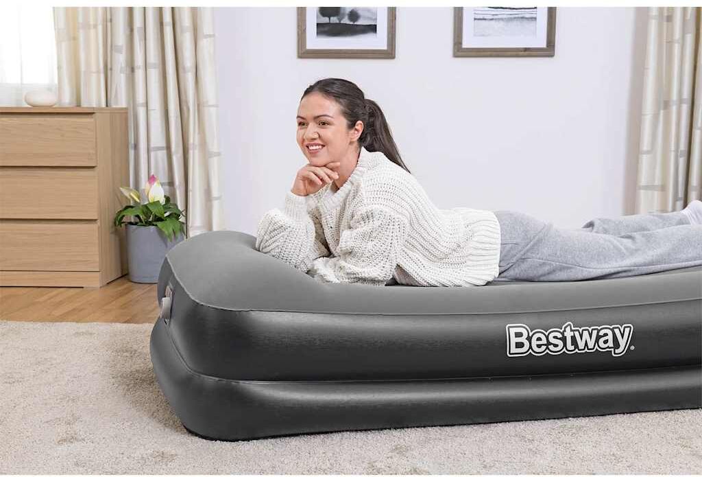 Bestway Lit gonflable floqué avec pompe à air intégrée 191x97x46 cm