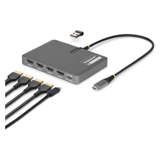 StarTech USB-C To Quad HDMI Adapter Adapter 4k 60hz HDMI (USB-C, 1 Port) (QUAD-USB-HDMI-ADAPT)