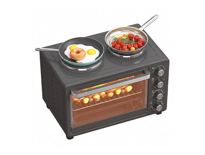 FELIXLEO Minibackofen Toasterofen 28 L 2600 W Backblech Grillrost Elektro Ofen Schwarz