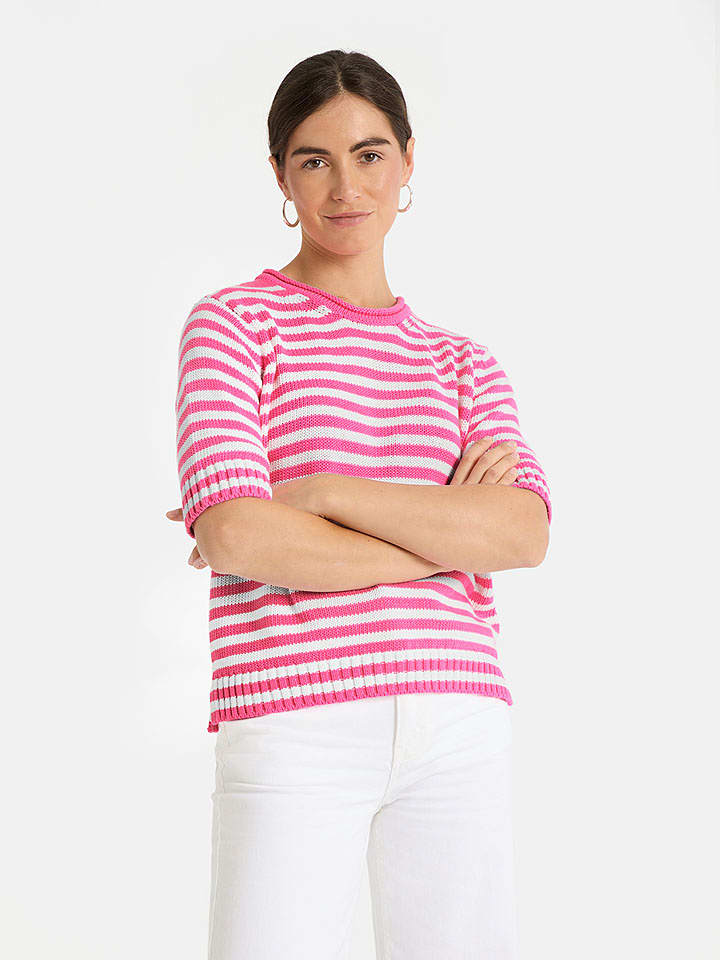 LIEBLINGSSTÜCK Pullover "Amina" in Pink/ Weiß - 48