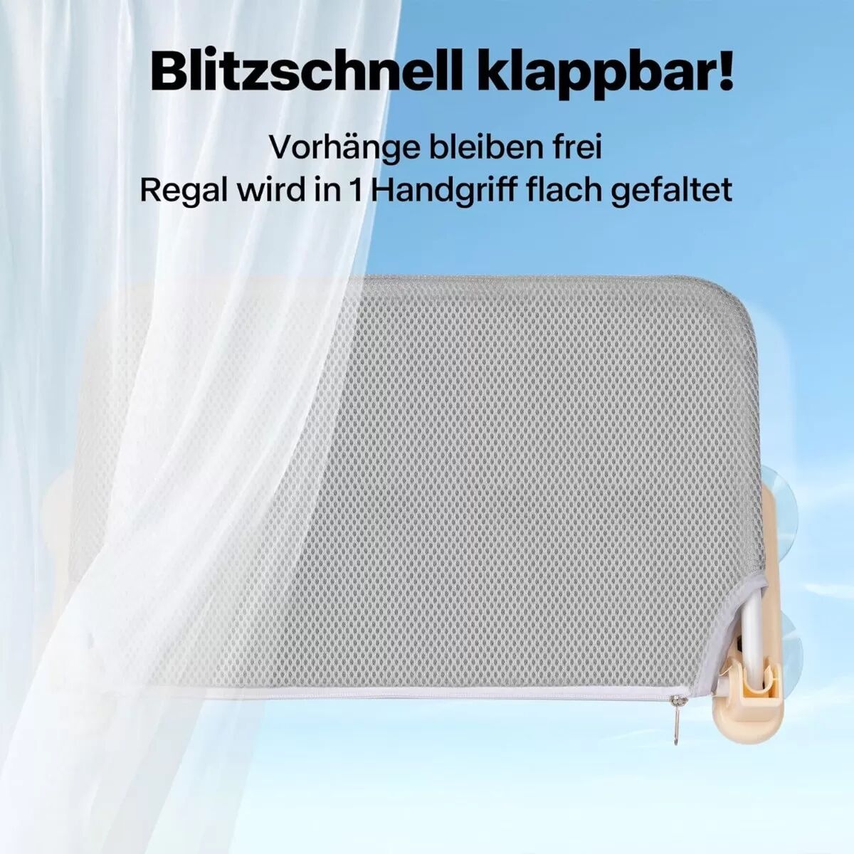 INF Faltbare Beige Mesh Katzenhängematte - Fensterliege mit Saugnäpfen für Innenbereiche