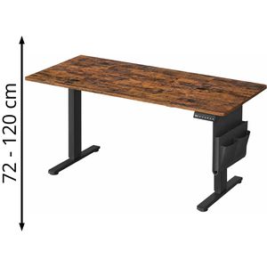 Vasagle Schreibtisch LSD132K01, braun / schwarz, elektrisch höhenverstellbar, 120 x 72-120 x 60 cm