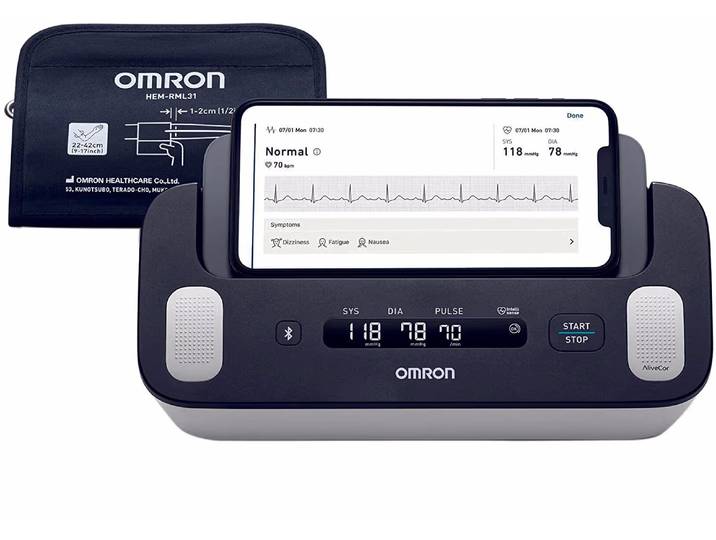 OMRON Complete Blutdruckmessgerät – Blutdruckmessgerät/Herzfrequenzmessgerät – schwarz / weiss