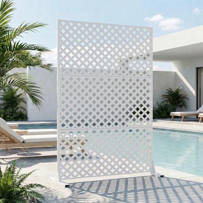 Lirago 2Pcs Outdoor Freestanding Metal Privacy Screen Decorative Partition Panel for Patio Garden Balcony