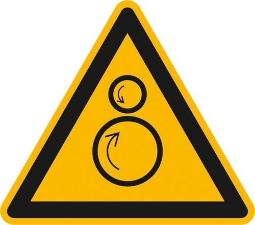 Warnschild Gegenläufiges Rollen Aluminium 200mm ISO 7010 1St.