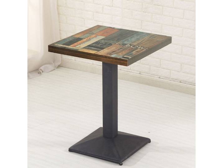 KEDIA Table de Bar Revêtement de sol floral rétro 60*60*75cm Pieds en Fer Repas Dîner Restaurant Maison Intérieur