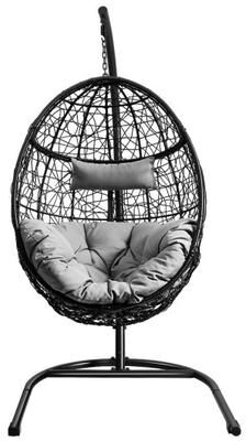Costway Hanging Cushioned Hammock Chair with Stand -Gray