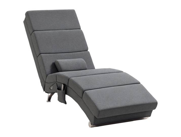 ComfortXL Relaxliege De-15407 Massage und Heizung mit 8 Vibrationen Grau, Metall, 168x84x56 cm, Wohnzimmer, Sessel, Massagesessel