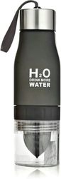KitchenCuration H2O Fruit Infusion Water Bottle Perfect Gift For Fitness & Yoga Lovers Black