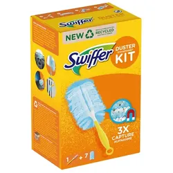 P&G Swiffer Staubmagnet Starterset Kit mit Griff & 7 Tücher mit kurzem Handstück und sieben Staubtüchern