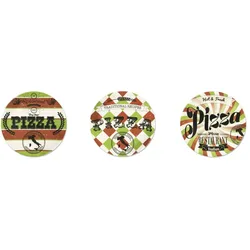 Excelsa Set mit 6 Pizzatellern Little Italy Porzellan 31,5 cm Bunt