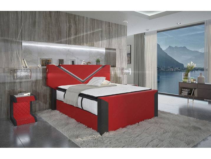 Boxspringbett Lyon in Leder