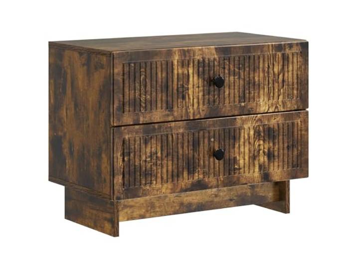 KDVXBCQJH Nachttisch mit 2 Schubladen 62x34,5x47,5 cm Geräucherte Eiche Kompakter Beistellschrank für Schlafzimmer und Wohnzimmer mit 2 geräumigen Fächern und pflegeleichter Oberfläche.