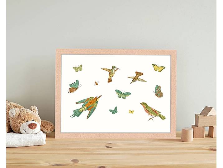 Tableau déco Exotic Plants and Birds 33 x 43cm Multicolore