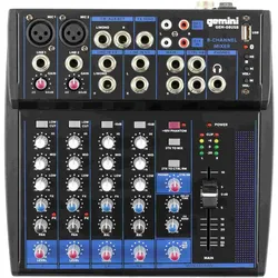 Native Gemini GEM-08USB (Clubmixer), Mischpult, Schwarz, Blau
