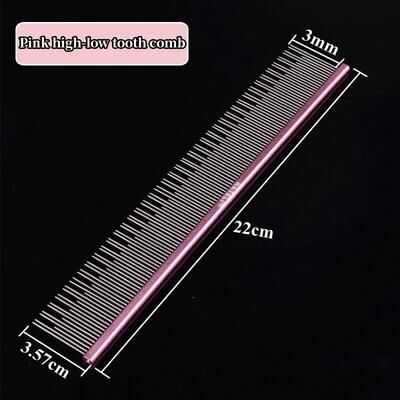 Inspired Living Pink Stainless Steel Pet Grooming Comb For Dogs And Cats b