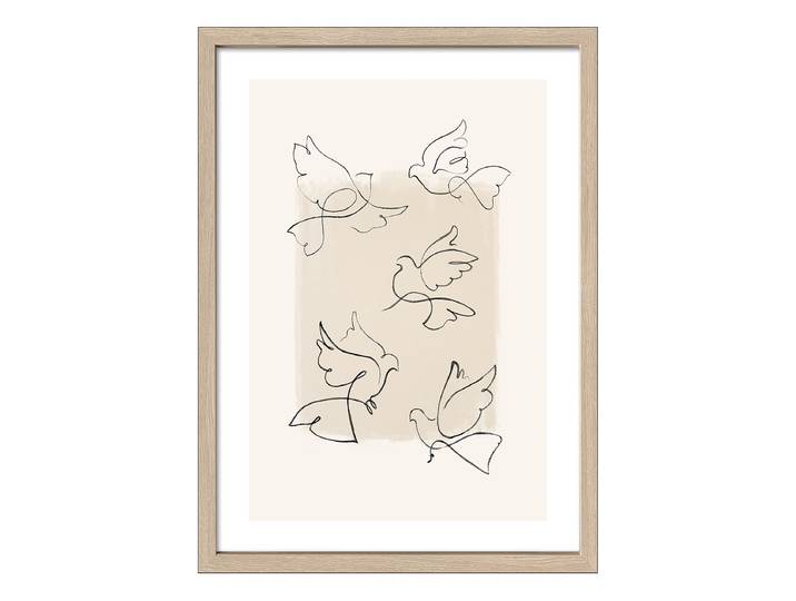 Bild Fell Free Glas: Floatglas Rahmen: Mitteldichte Holzfaserplatte MDF , foliert Schwarz/Beige 55 x 75 x 3cm