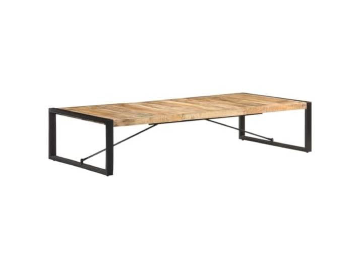 TEKGHUT Couchtisch 180x90x40 cm aus Rauem Mangoholz mit Stahlbeinen Massivholz, Industriestil, pulverbeschichtete Stahlbeine, einzigartige Holzmaserung, langlebig