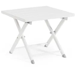 Gartenbeistelltisch Taylor aus Aluminium, modern, klappbar, weiß, rechteckig, pflegeleicht