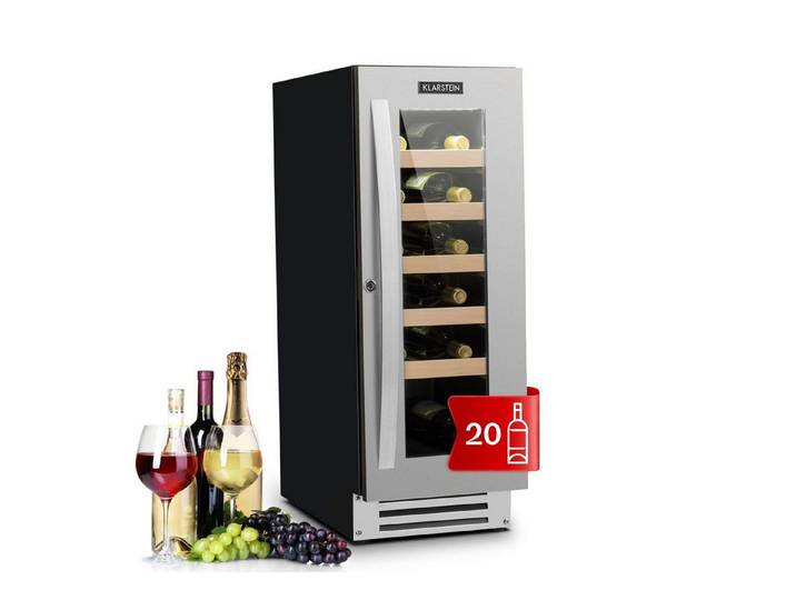 Klarstein Weinkühlschrank Vinovilla, für 20 Standardflaschen á 0,75l,Wein Flaschenkühlschrank Weintemperierschrank Weinschrank Kühlschrank