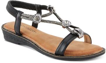 Women's Charmer Flat Sandal by Patrizia by Spring Step in Black (Size 37 M)