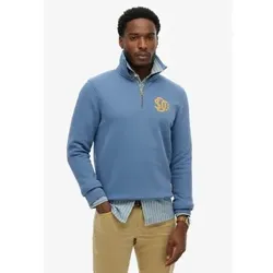 Superdry für Herren. M2014475A Sweatshirt Neon Half Zip Track blau (L), Lässig, Baumwolle