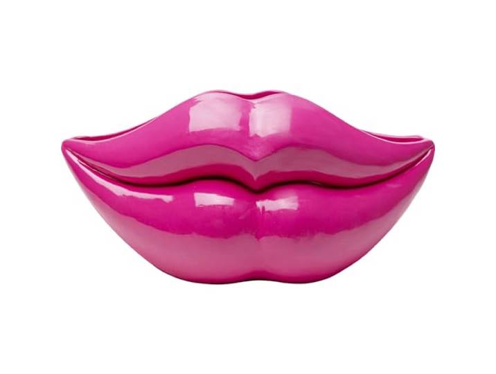 Kare Design Vase Lips, Pink, Modern, Blumenvase, Handgearbeitet, für Trockenblumen, Lippen Motiv, Wohnzimmer, 28x56x27 cm (H-B-T)