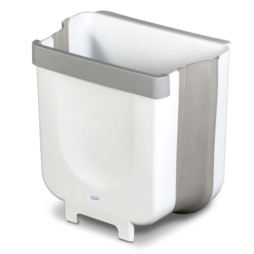 Glad Roomate Opvouwbare Afvalbak, Compacte Reisprullenbak, Wit, 7,5 l