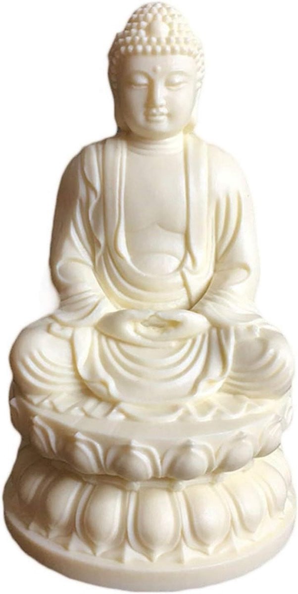 Boeddhabeeld Decoratie Meditatie Beeld Naturel Hoogte: 12 cm