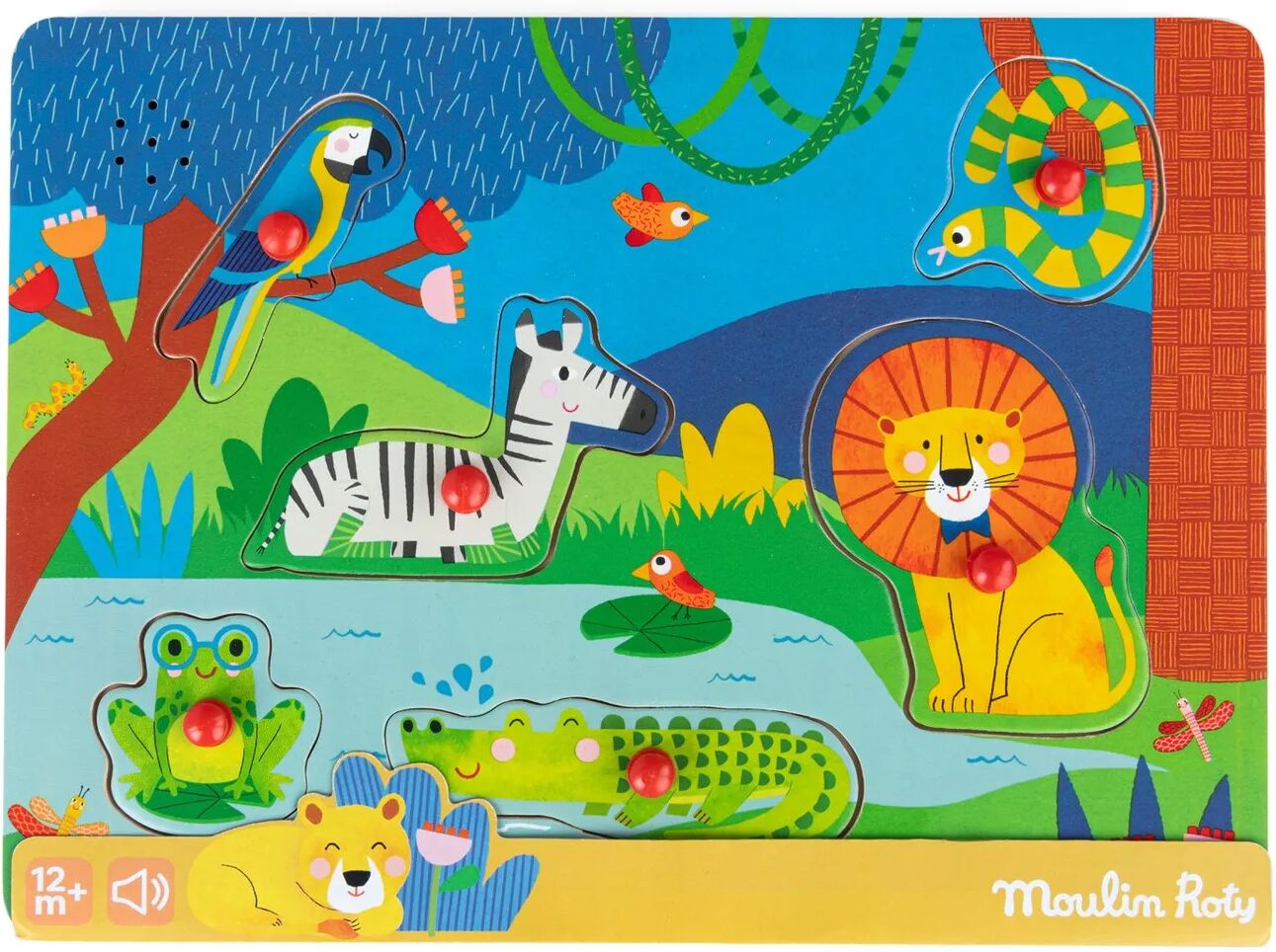 Moulin Roty Puzzle sonore animaux - Les Toupitis Multicolore taille unique