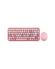 Perixx DE Mini Tastatur und Maus Set Retro Vintage Design rosa 12 Tasten (PERIDUO-713)