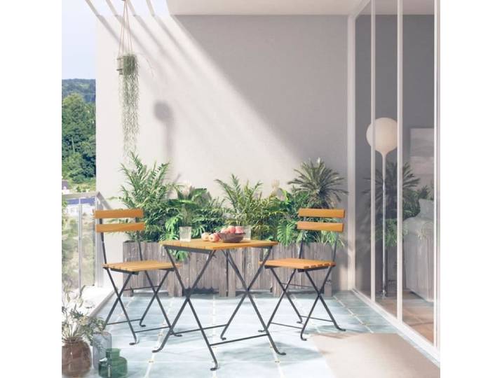 Ensemble de bistro pliable en bois d'acacia massif - LUXE 2899