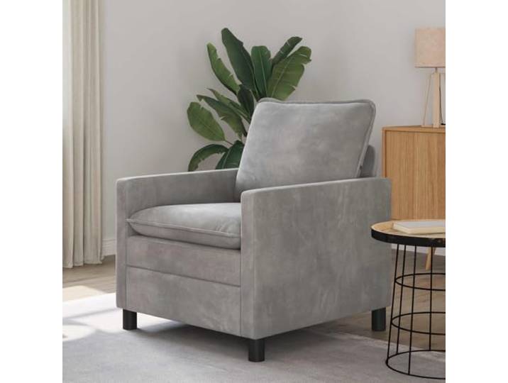 ZQQLVOO Sofa Hellgrau 76 x 81 x 87,5 cm Samt Stabiler Metallrahmen, Ergonomisches Design, Pflegeleicht, Einfache Montage