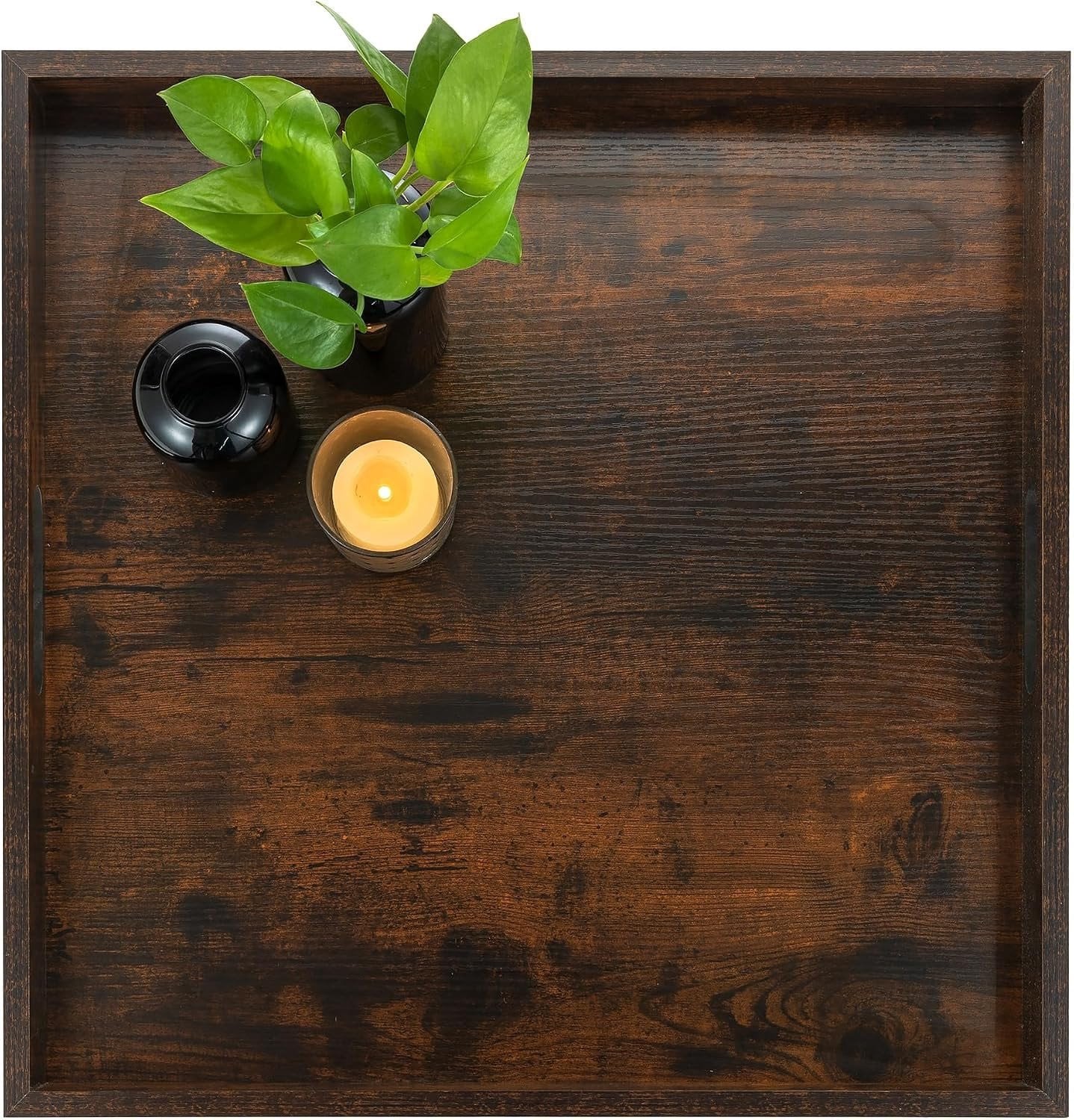 Groot houten dienblad XXL vierkant decoratief dienblad voor keuken en woonkamer