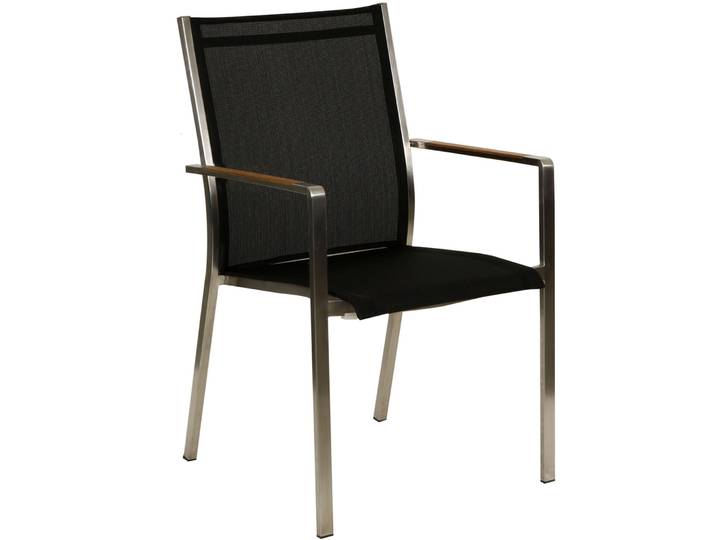 Gartenstuhl Fluora schwarz Teak - Gartenstuhl - Wetterfeste Gartenmöbel & Accessoires