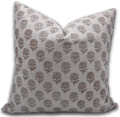 Fabdivine Floral Linen Cushion Cover Soft Cozy Pillow Case Bedroom, Office Farmhouse Décor