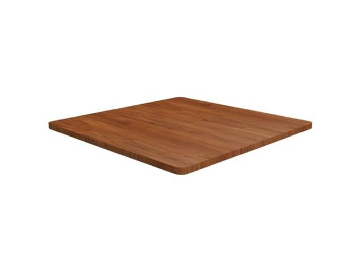 POUFGDR Quadratische Tischplatte, massives Eichenholz, 80 x 80 x 2,5 cm, Dunkelbraun