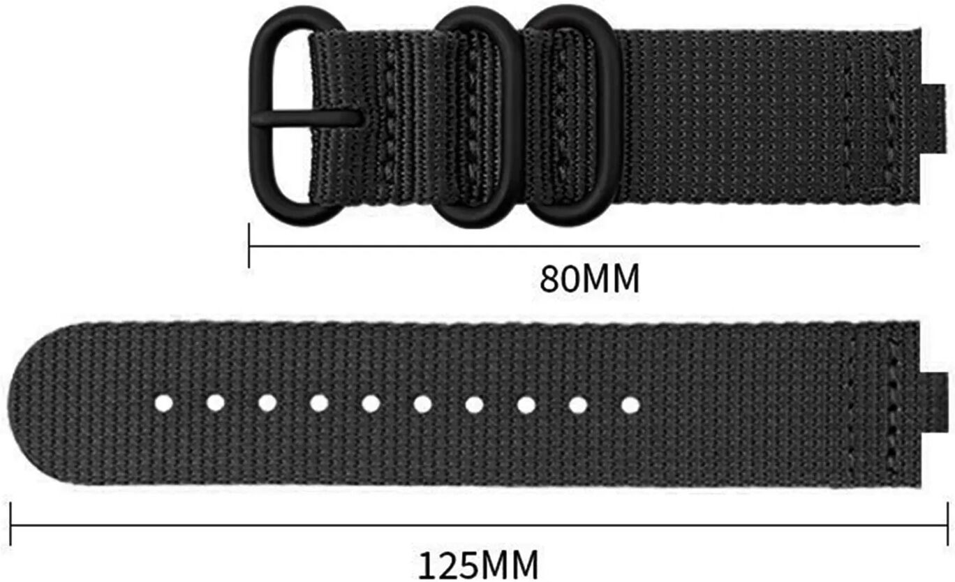 INF Nylon-Uhrenarmband für Garmin Vivoactive Acetat Schwarz