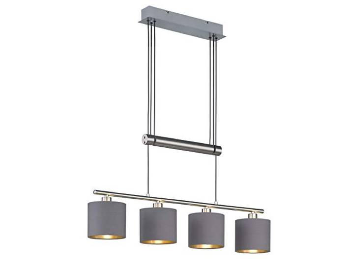 4 flammige Pendelleuchte GARDA, JoJo Pendel mit Stoffschirmen Taupe / Gold