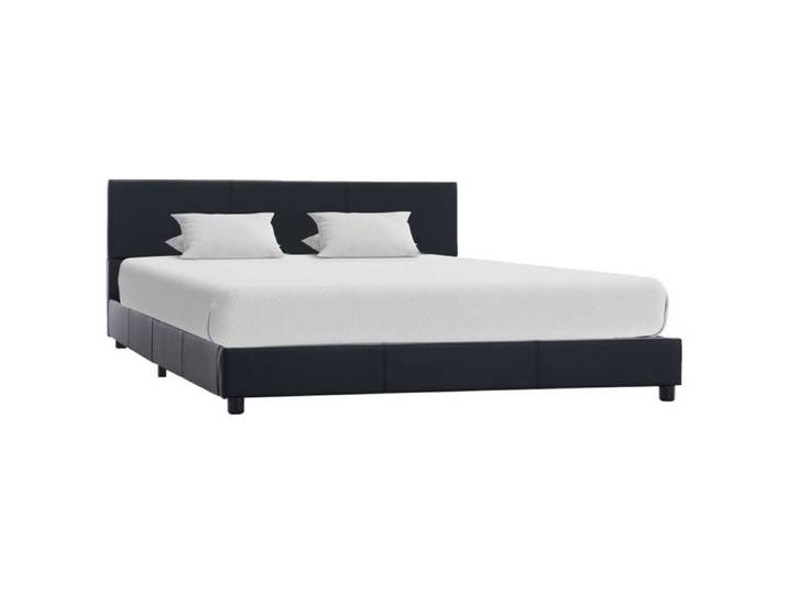 Noir Cadre de lit Noir Similicuir 160x200 cm - Lit chambre H12680