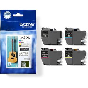 Brother Tinte LC-421XLVAL Value Pack, schwarz, cyan, magenta, gelb