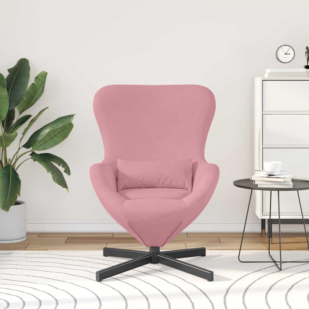 vidaXL Fauteuil œuf Rose 63 x 73 x 90 cm Velours