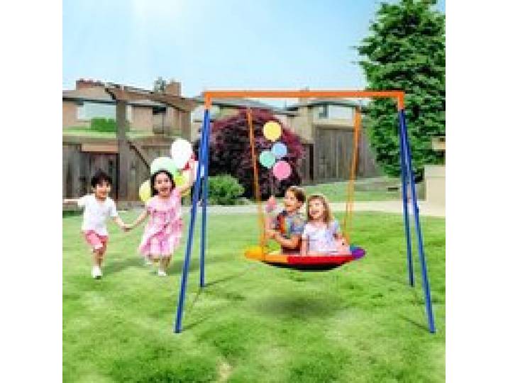 VEVOR Schaukel-Sets für den Garten, 200 kg Tragkraft, Schaukel-Set, 101,6 cm Tellerschaukelsitz mit robustem A-Rahmen-Schaukelständer aus Metall und verstellbarem Seil, einfach zu montieren, Schaukel-Set für den Außenbereich für Kinder