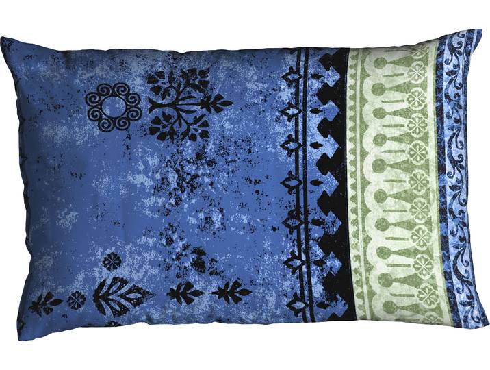Kissenbezug CASATEX Indi , blau, B:80cm L:40cm, Satin, Obermaterial: 100% Baumwolle, Kissenbezüge, Kissenbezug, Kissenbezug mit Ornamenten, passend zur Bettwäsche in Qualität Satin