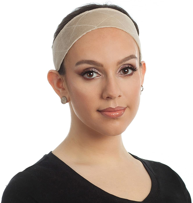 ForAllApparel Velvet Wig Grip Band Adjustable Hair Band, Elastic Secure Wig Headband For Comfortable Fit Beige